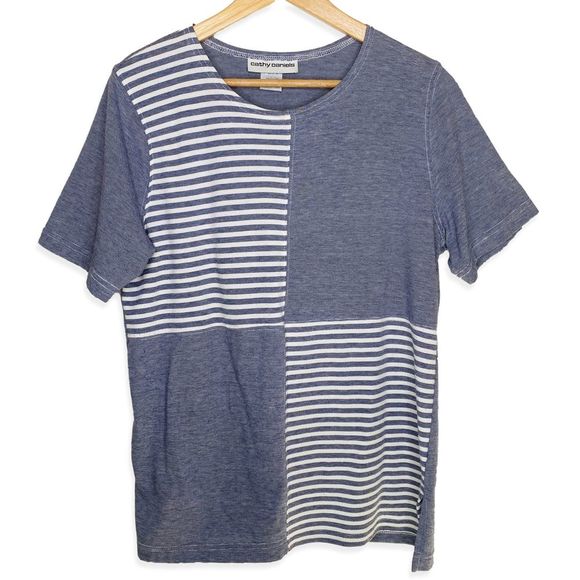 Vintage Tops - Vintage 80s 90s Striped Tunic Top Shirt Size M